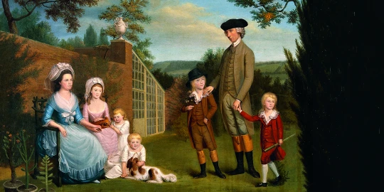 John Coakley Lettsom with his family, c 1786 (artist unknown).