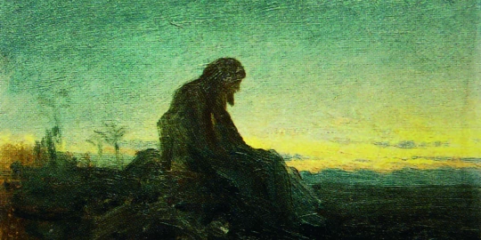 A study for Christ in the Wilderness by Ivan Kramskoi (1872).