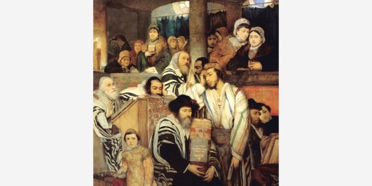 Maurycy Gottlieb, Jews Praying in the Synagogue on Yom Kippur (1878).