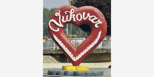 The heart found all over Vukovar as a symbol of peace.