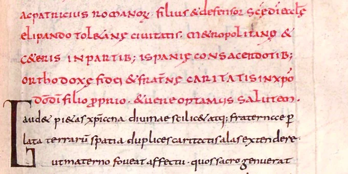 A letter dated to 792 from Charlemagne to Elipandus concerning Adoptionism.